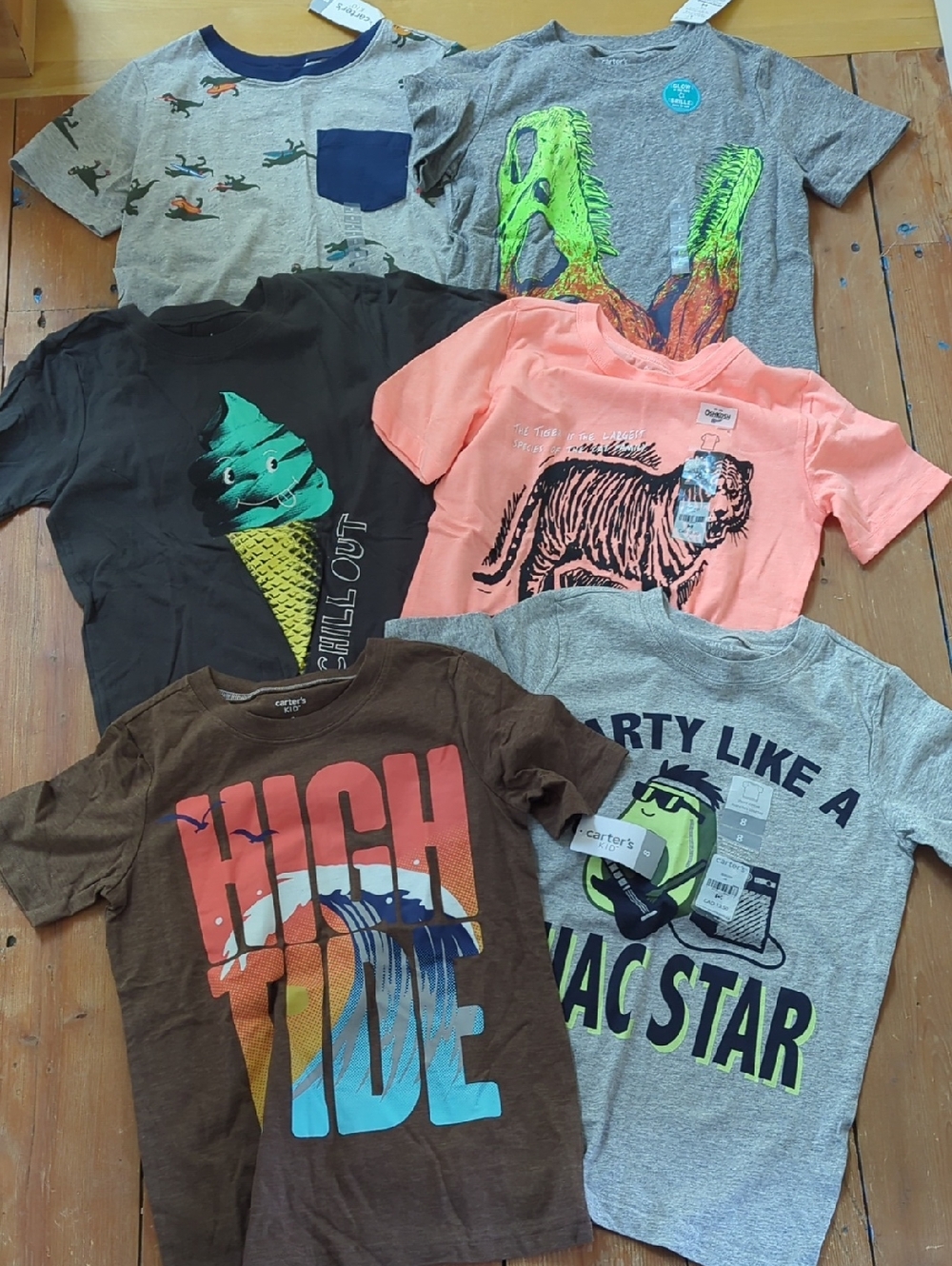 238- **NWT**Bundle Of 6 OshKosh B'gosh And Carter's Short Sleeves tees